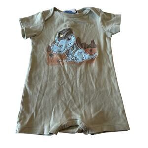 GNU BRAND Green Dinosaur Romper - Size 12/18 Months